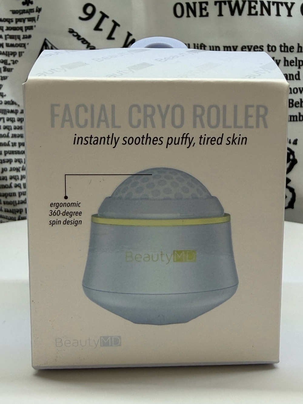 BeautyMD Facial Cryo Roller - Silver with Yellow Trim